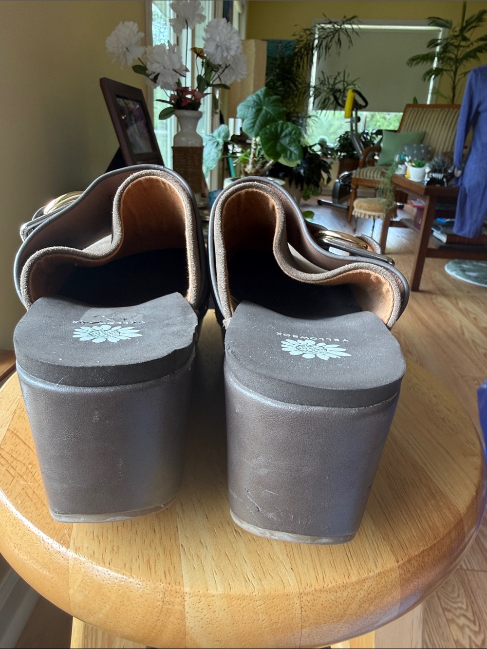 Yellow Box Brown Platform Clogs Buckle Mules Comfort Shoes Size 11 - Picture 7 of 10
